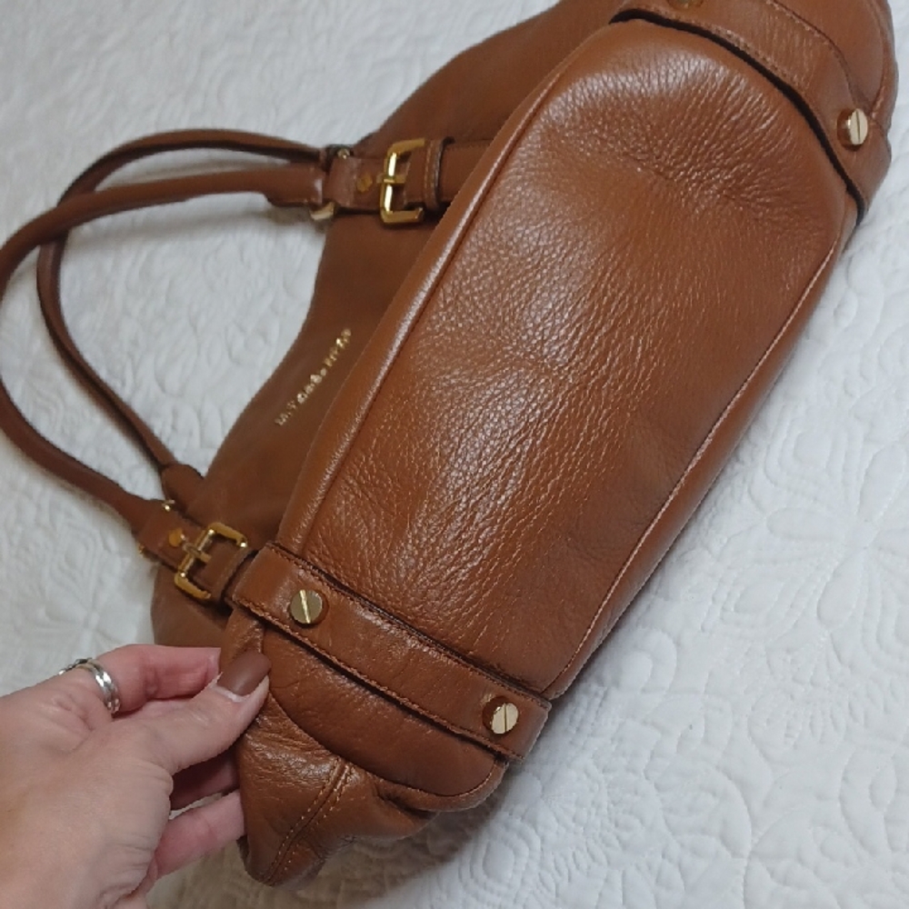 Michael Kors Brown Shoulder Bag with Gold Accents - Picture 10 of 13